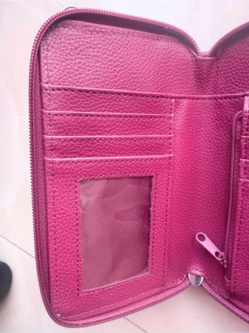 Giani Bernini Berry Pink Pebbled Leather Wristlet Wallet